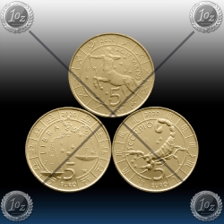3 x 5 EVRO SAN MARINO 2020 "HOROSKOP" UNC